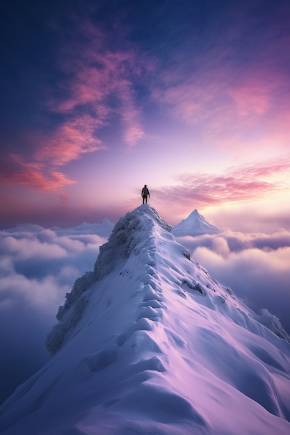 Foto gratuita cima della vista sulle montagne