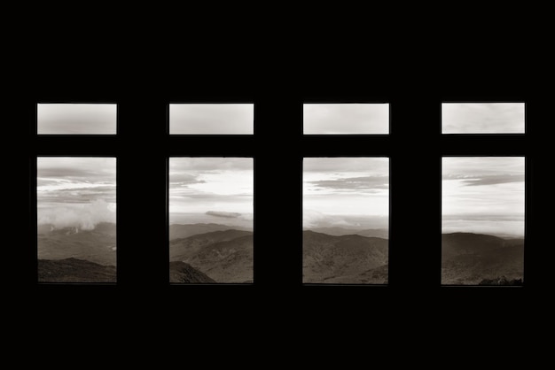 Бесплатное фото Вершина горы вашингтон, вид из окна, нью-гэмпшир.