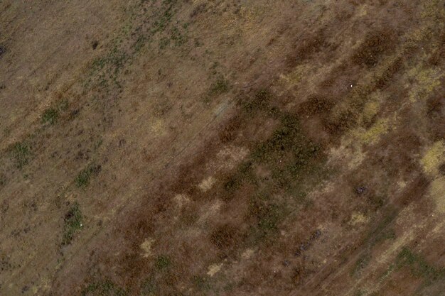 Top view aerial photo from drone of dessert valley landscape. Beautiful nature with copy space for advertising.