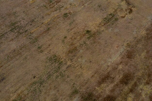 Top view aerial photo from drone of dessert valley landscape. Beautiful nature with copy space for advertising.