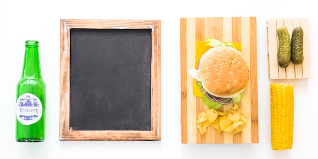 Foto gratuita vista dall'alto concetto di fast food americano