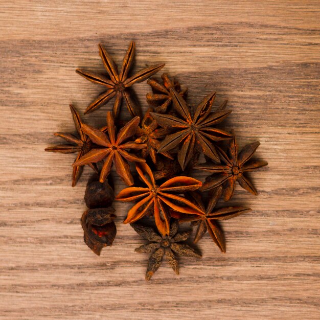 Top view anise grains