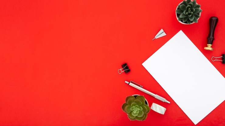 Free Photo top view arrangement of desk elements with copy space