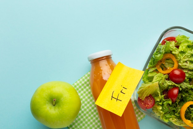 Top view arrangement of food planning