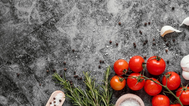 Foto gratuita disposizione vista dall'alto di cibo sano per aumentare l'immunità