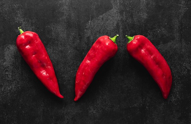 Top view arrangement of kapia bell peppers