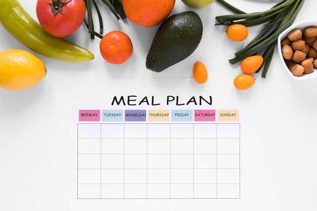 Top view arrangement meal plan