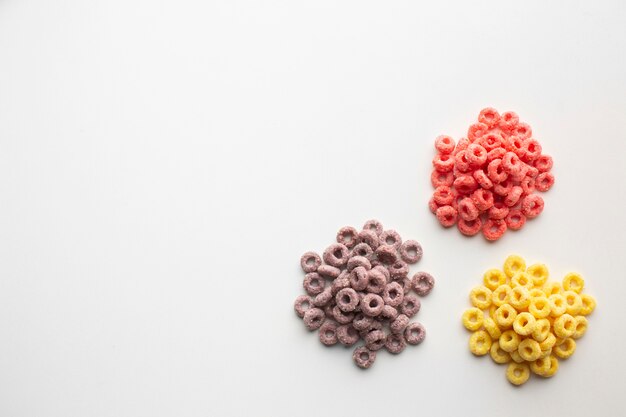 Top view arrangement of tasty cereal