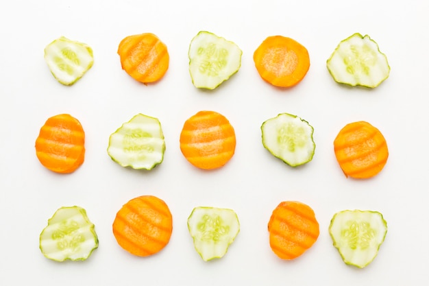 Top view arrangement of vegetables