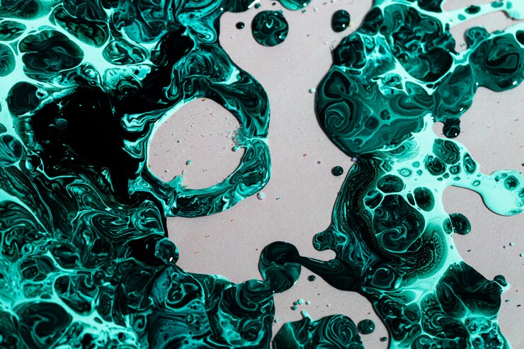 Free Photo top view arrangement with paint on grey background
