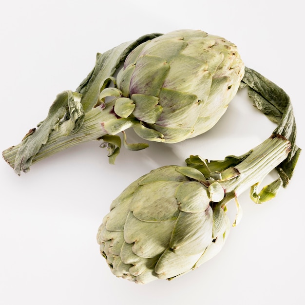 Top view of artichoke vegetable