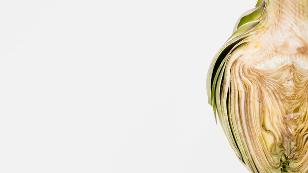 Top view of artichoke with copy space