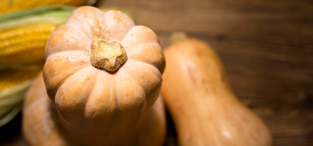 Top view assortment of fresh autumnal vegetables