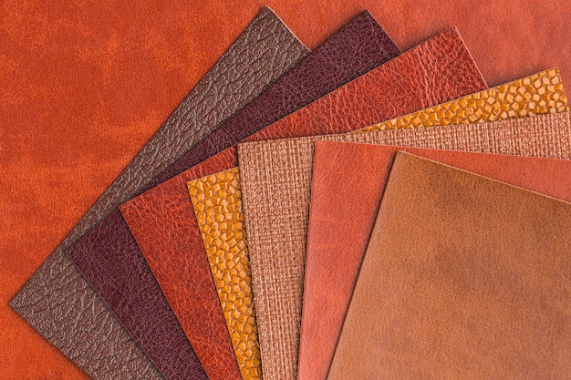 Top view of assortment of leather