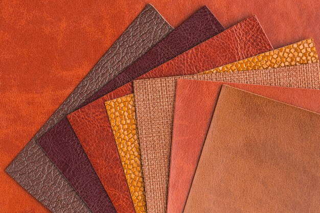 Top view of assortment of leather