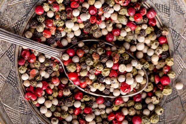 Top view of assortment of pepper