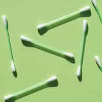 Free photo top view assortment with cotton buds