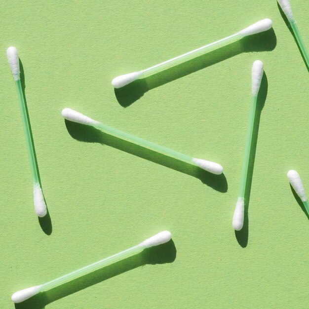 Top view assortment with cotton buds