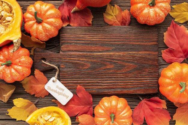 Top view assortment with food on wooden background