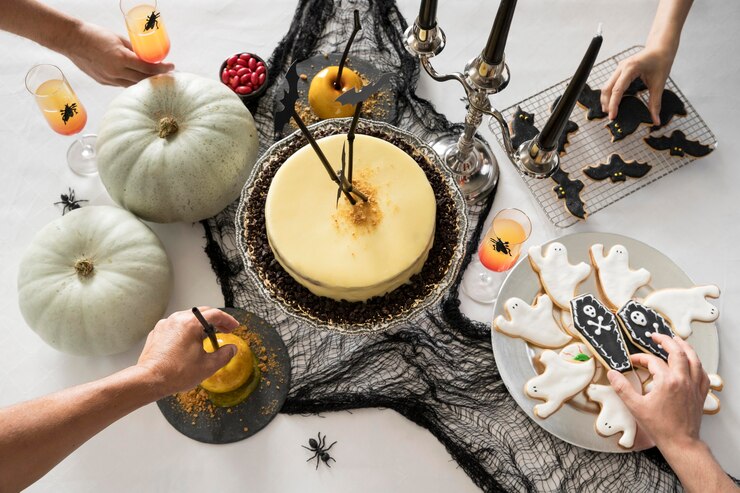 無料Photo ハロウィーンの御馳走のトップビューの品揃え