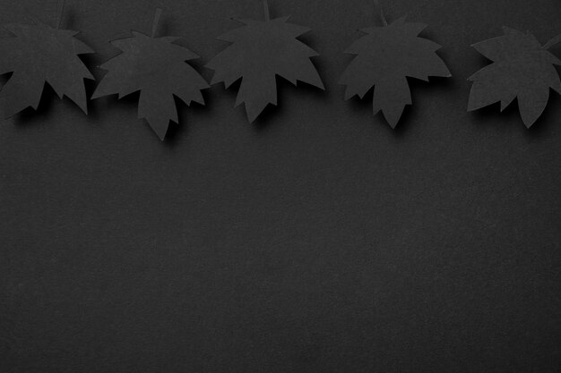 Top view autumn leaves composition with copy space