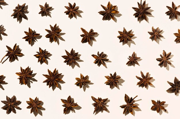 Top view of autumn star anise