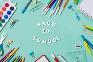 Free photo top view of back to school concept