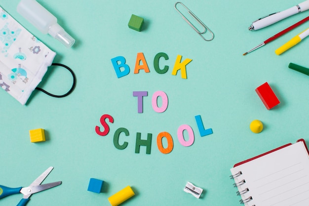 Free photo top view of back to school concept
