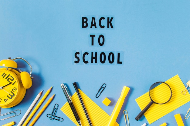 Free photo top view of back to school concept