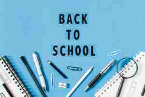 Free photo top view of back to school concept