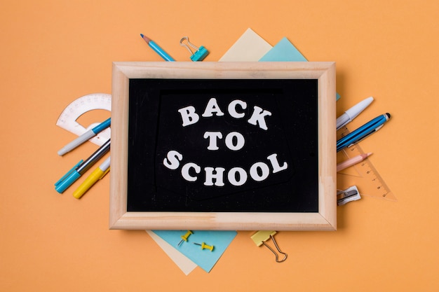 Free photo top view of back to school concept