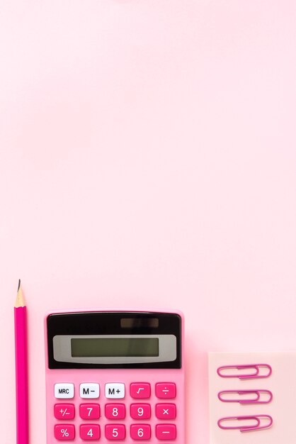 Top view back to school still life composition