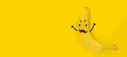 Free photo top view  banana with copy space