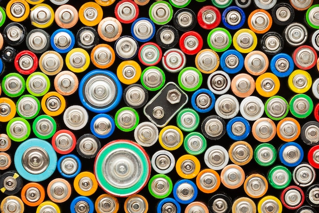 top view battery pollution waste