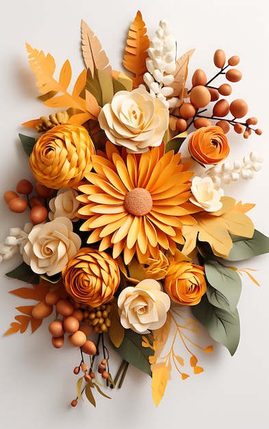 Free photo top view beautiful flowers arrangement