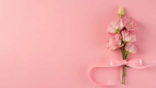 Top view of beautiful flowers bouquet