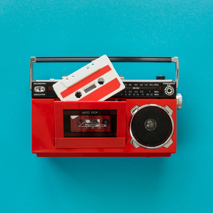 Free Photo top view of beautiful music concept