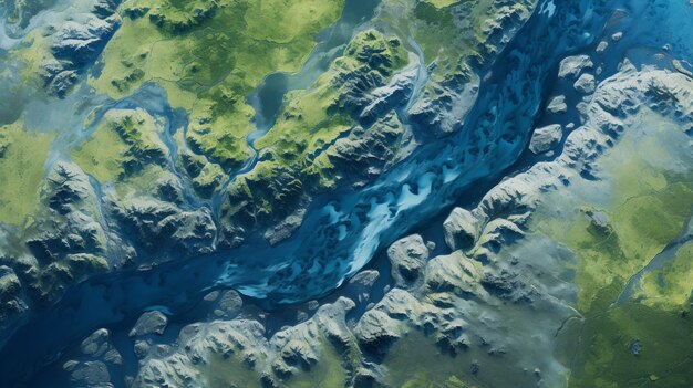 top view beautiful natural landscape