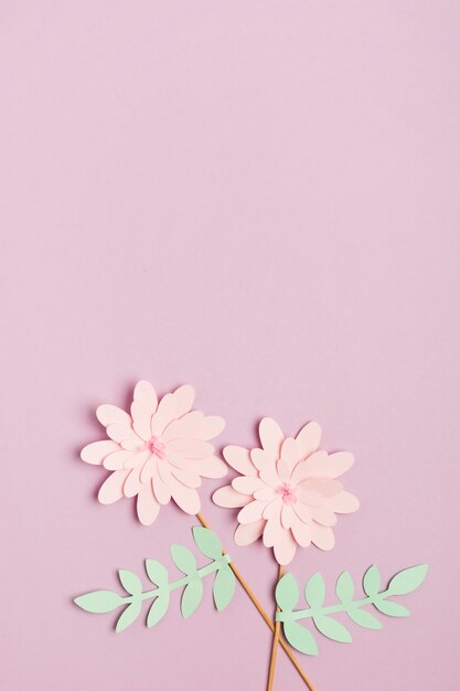 아름다운 종이 봄 꽃의 상위 뷰