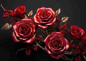 Free photo top view beautiful roses arrangement