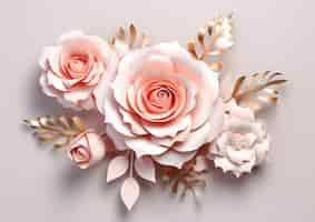 Free photo top view beautiful roses arrangement