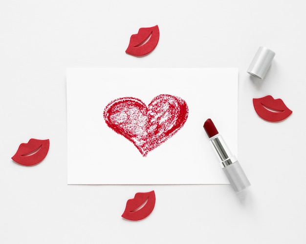 Free photo top view of beautiful valentine's day concept