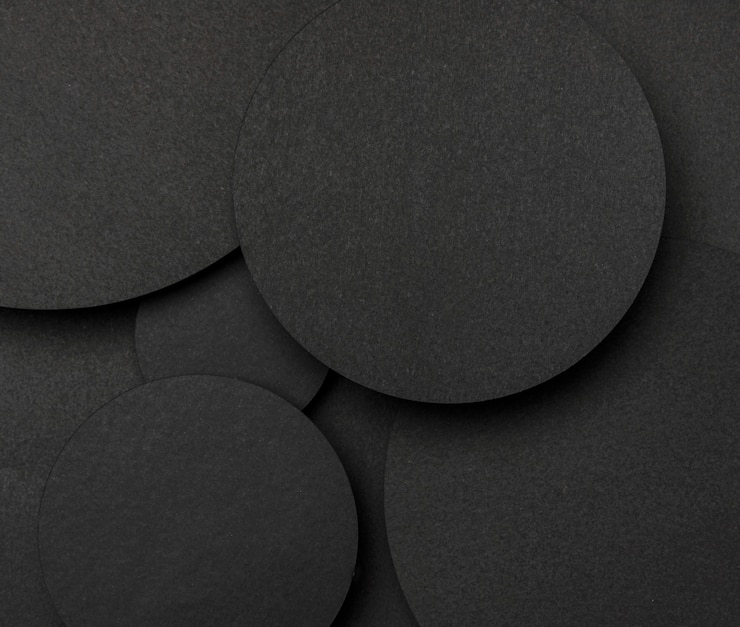 Free Photo top view big dots of black paper background top view