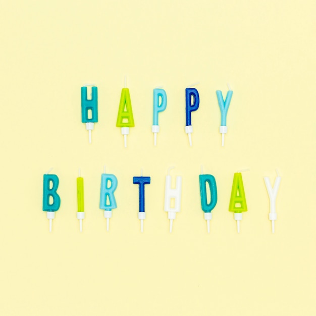 Free photo top view birthday letter candles