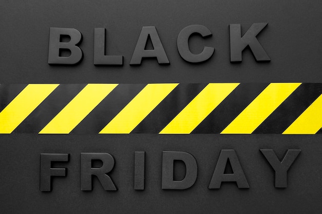 Free photo top view black friday letters