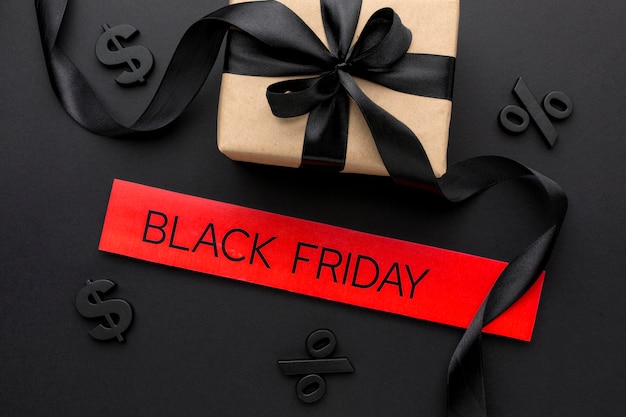 Free photo top view black friday sales assortment with gifts