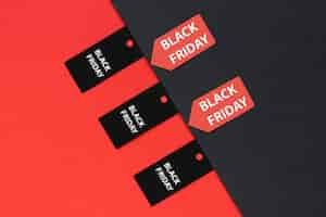 Free photo top view black friday tags and stickers