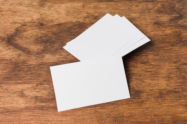 Free photo top view blank business card