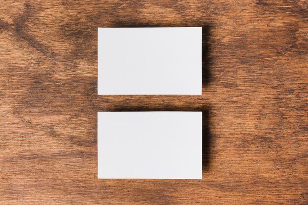 Top view blank business card