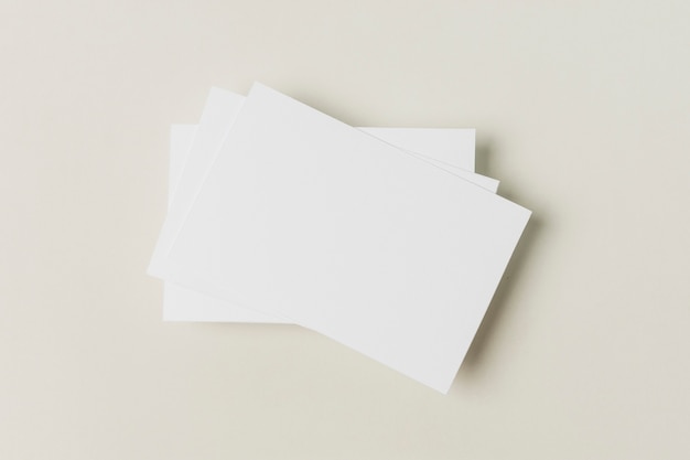 Top view blank business card